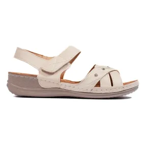 Light beige women's platform sandals