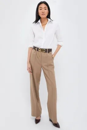 Light Brown Plaid Straight Leg Louis Pants