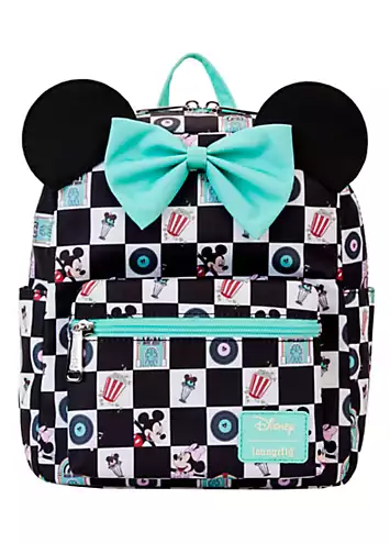 Loungefly Disney Mickey & Minnie Date Night Diner AOP Nylon Mini Backpack | Kaleidoscope