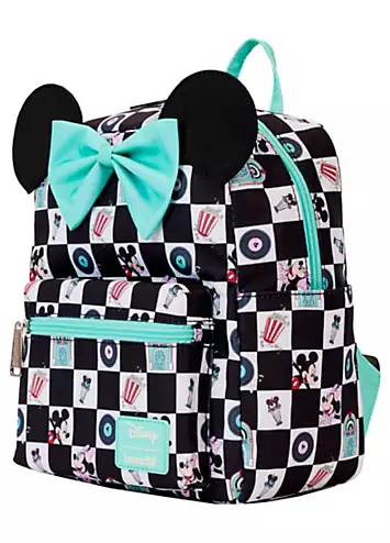 Loungefly Disney Mickey & Minnie Date Night Diner AOP Nylon Mini Backpack | Kaleidoscope