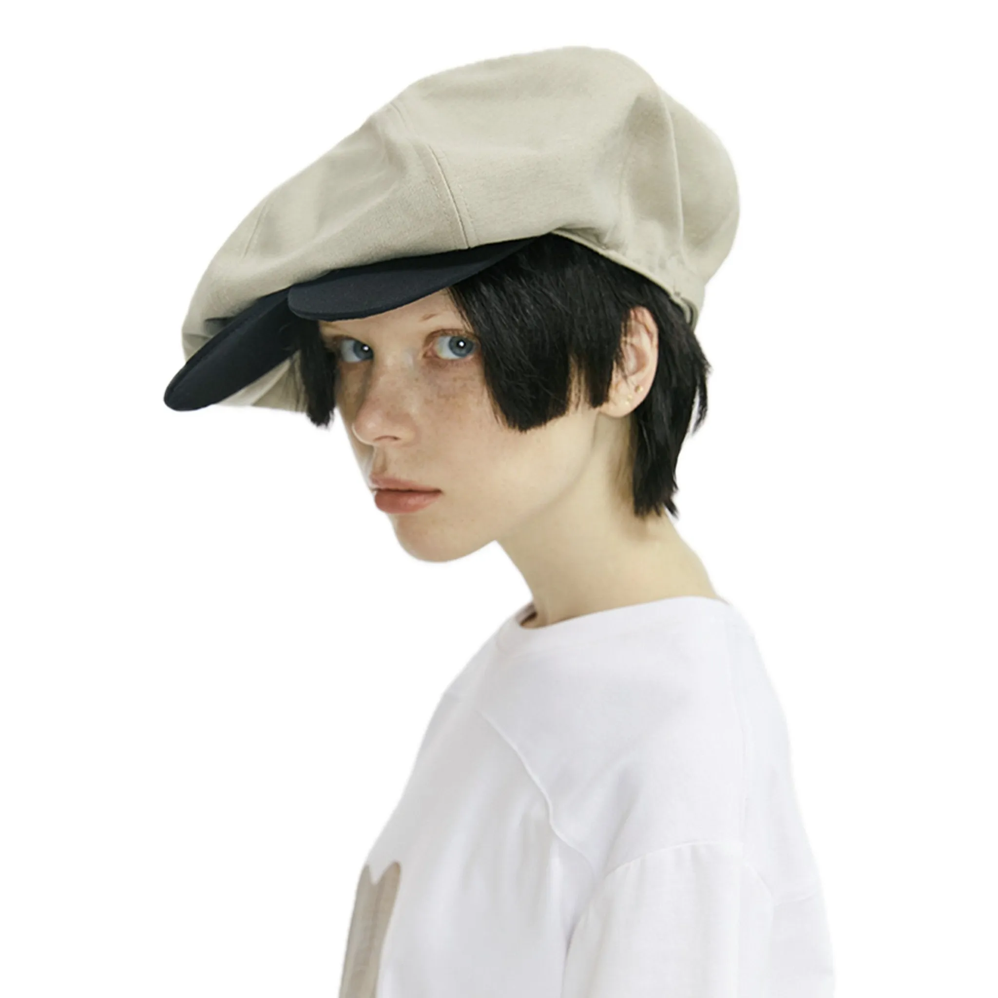 Love Brim Newspaper Boy Hat Khaki-