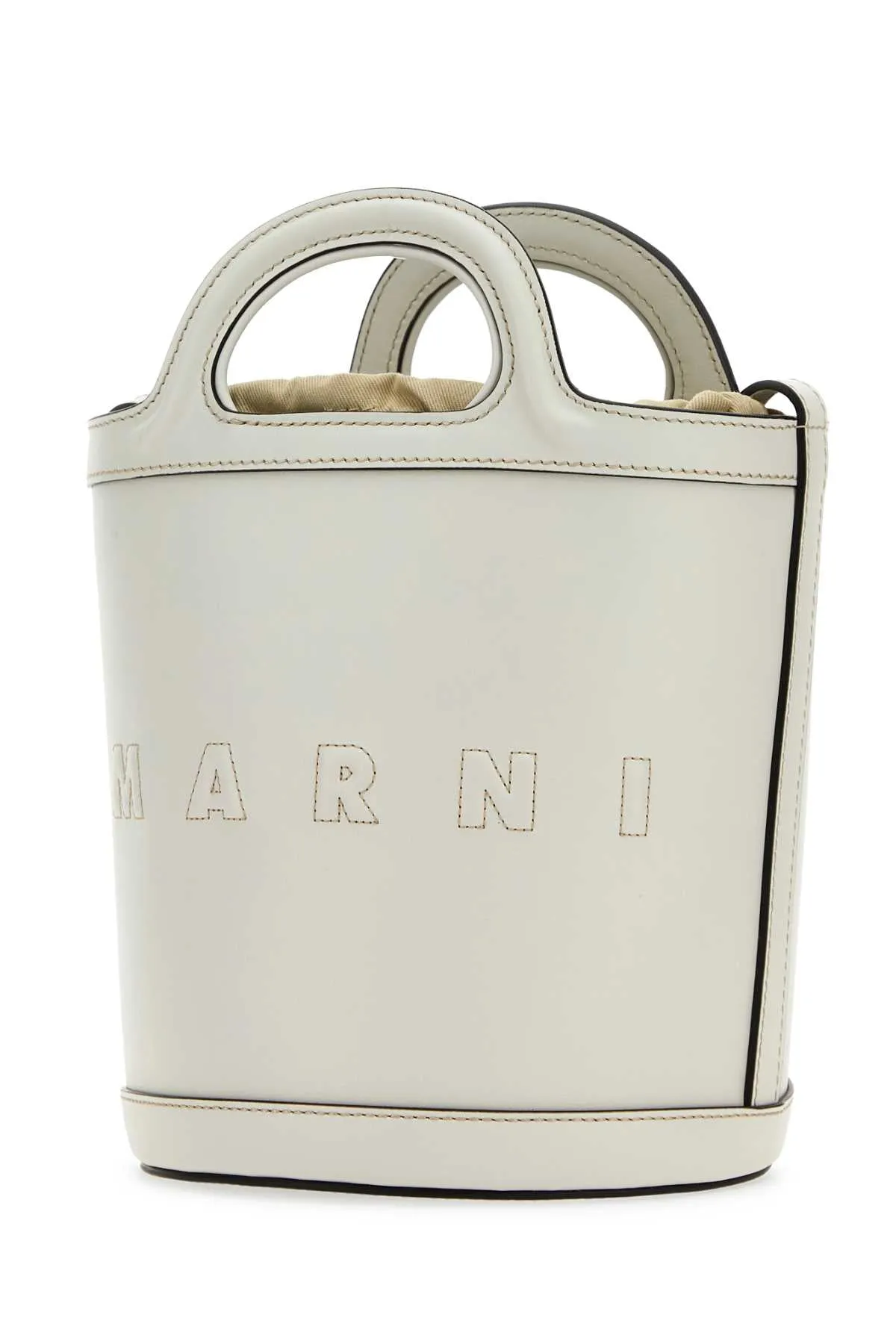 Marni White Leather Small Tropicalia Bucket Bag