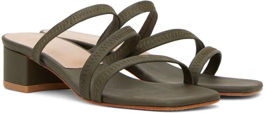 Maryam Nassir Zadeh Khaki Riviera Sandals