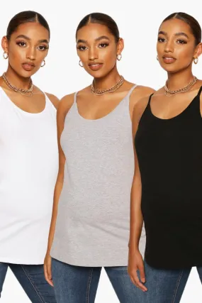 Maternity 3 Pack Strappy Camisole