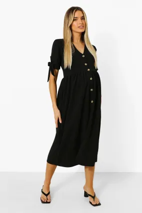 Maternity Button Down Midi Dress