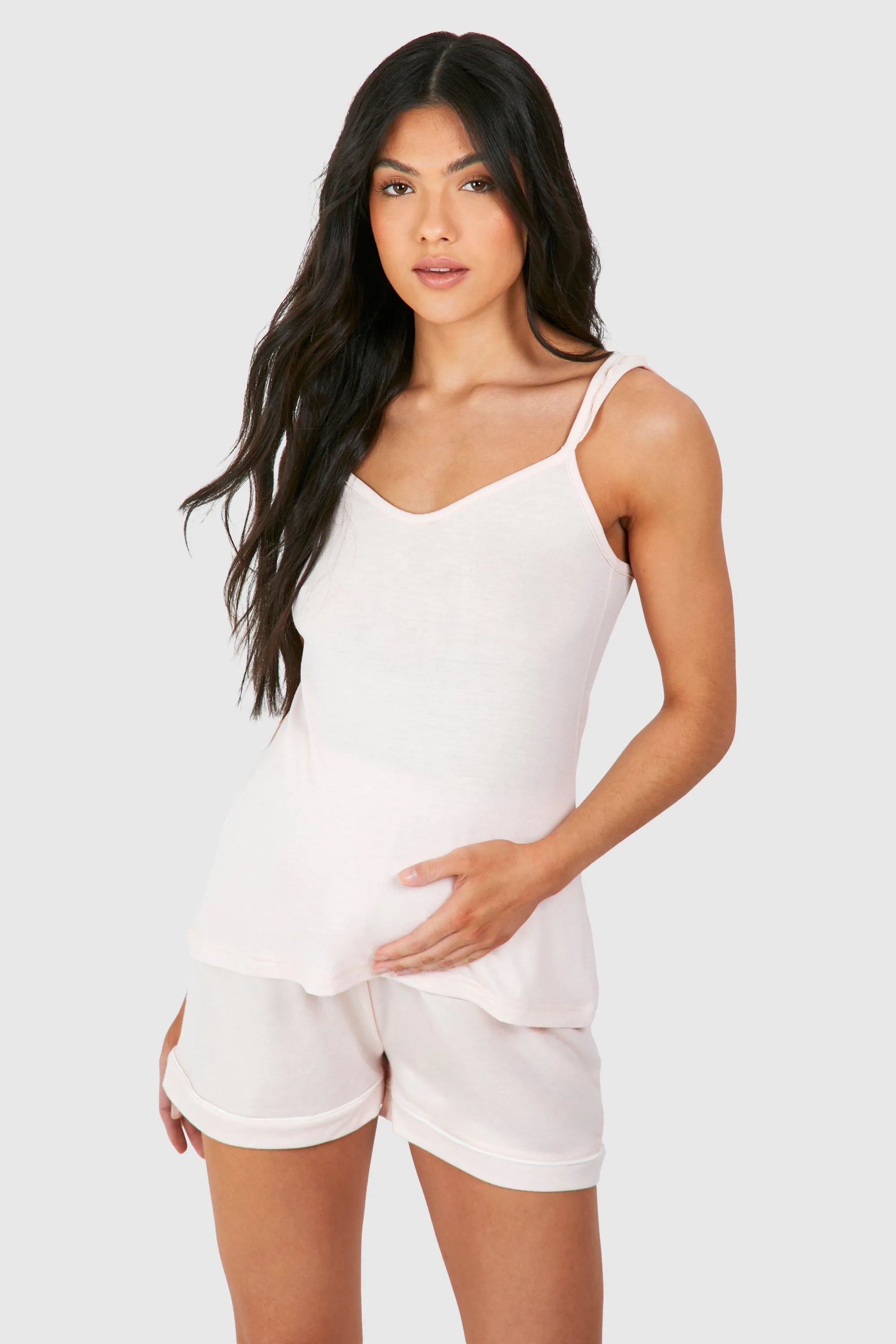 Maternity Frill Sleeve Piped Short Pyjama Set