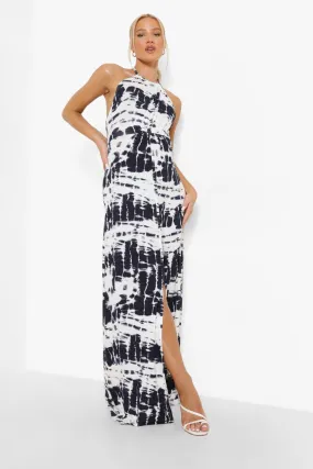 Maternity Halterneck Tie Dye Maxi Dress