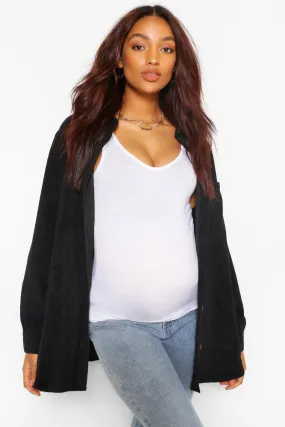 Maternity Oversized Cord Shirt