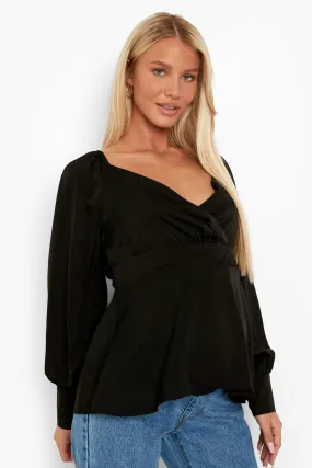 Maternity Wrap Front Smock Top