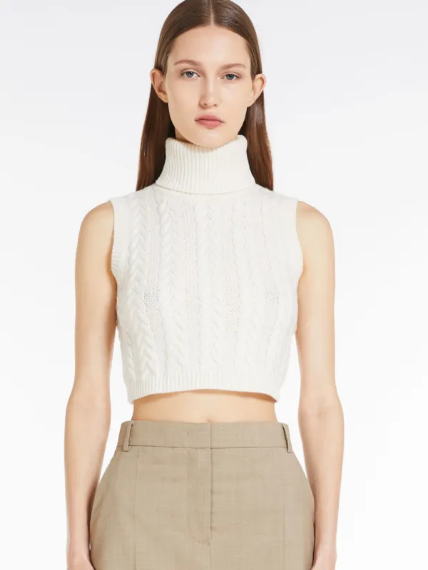 MaxMara Sleeveless Cashmere Crop Top | Luxury and style at your fingertips