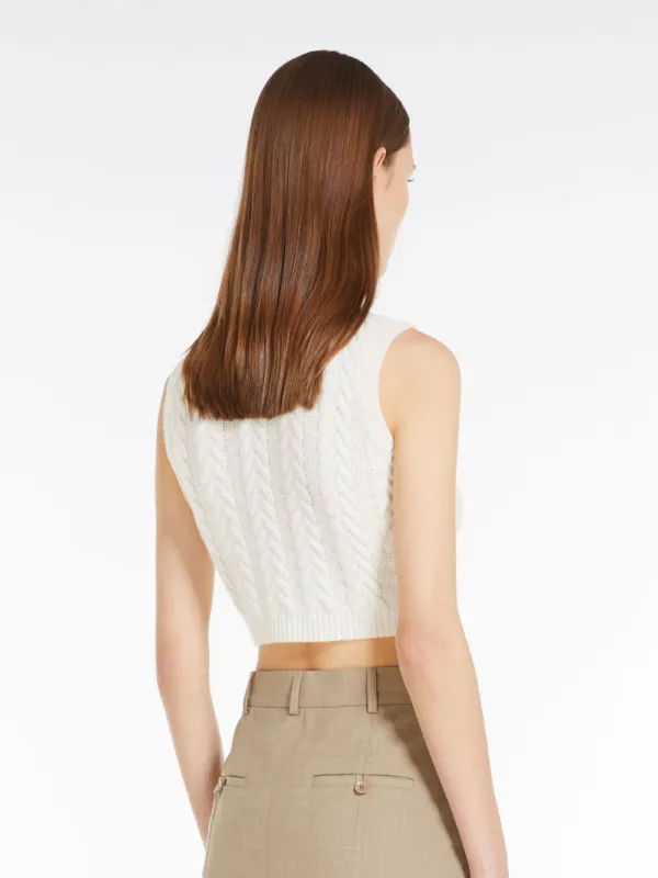 MaxMara Sleeveless Cashmere Crop Top | Luxury and style at your fingertips