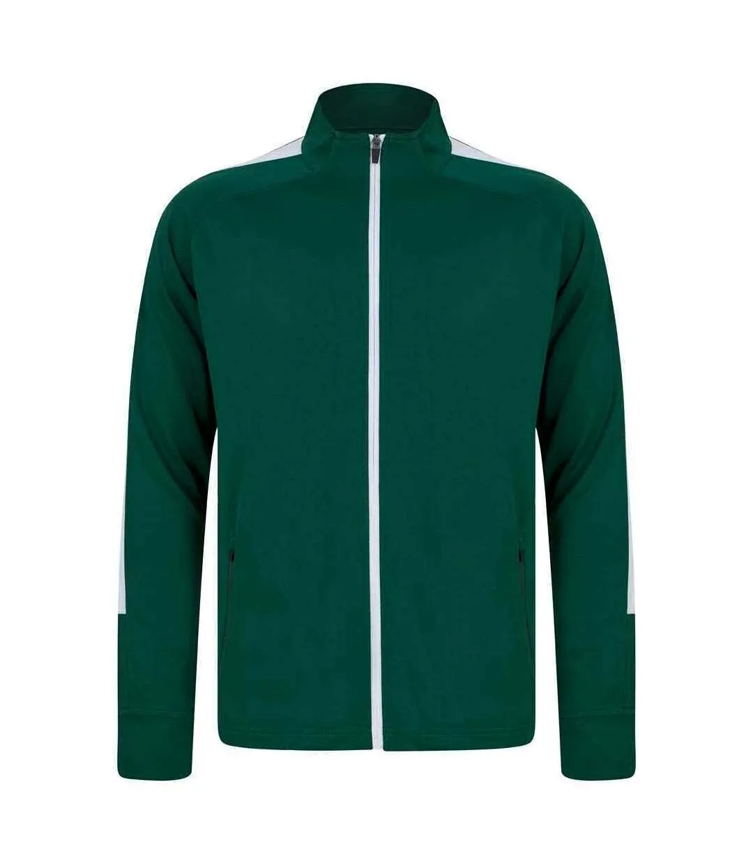 Mens knitted tracksuit top bottle green/white Finden & Hales