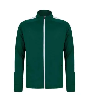 Mens knitted tracksuit top bottle green/white Finden & Hales