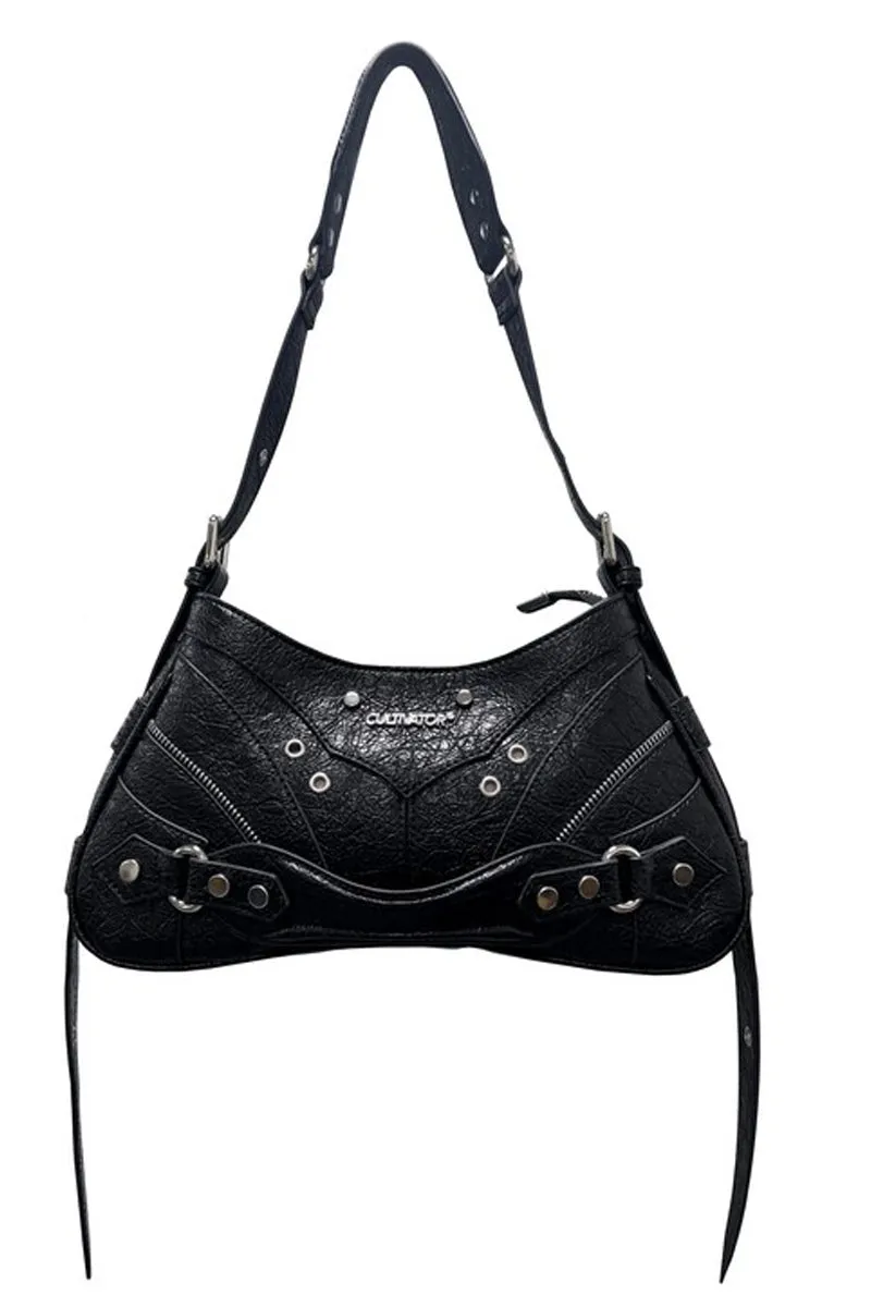 Millennial Waxed Leather Biker Underarm Bag