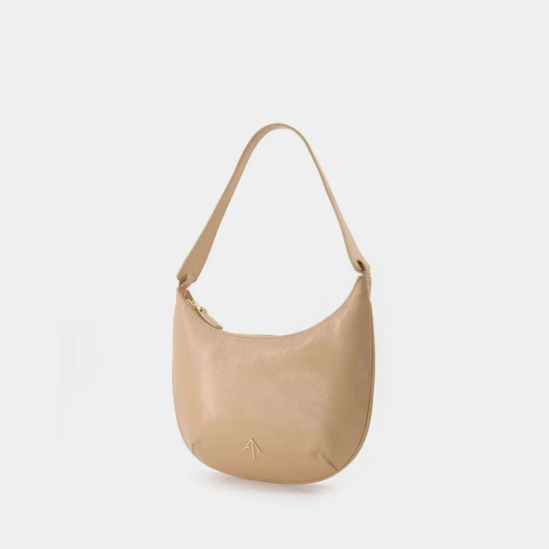 Mini Hobo Bag in Beige Leather