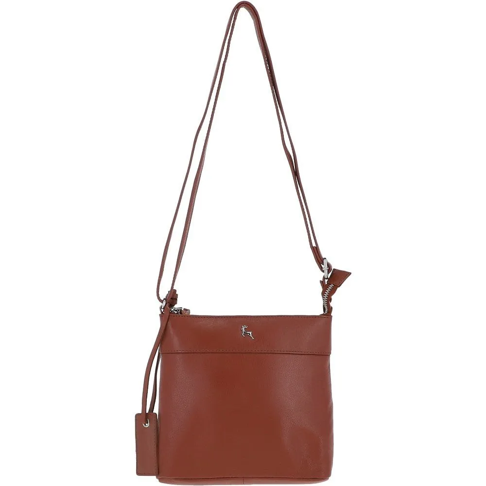 Mini Leather Shoulder Bag Tan: AJ-630