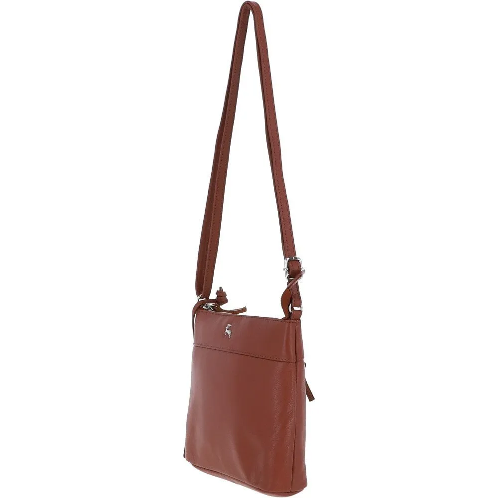 Mini Leather Shoulder Bag Tan: AJ-630