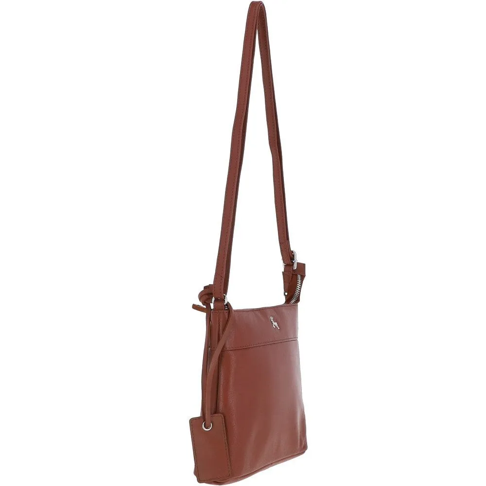 Mini Leather Shoulder Bag Tan: AJ-630