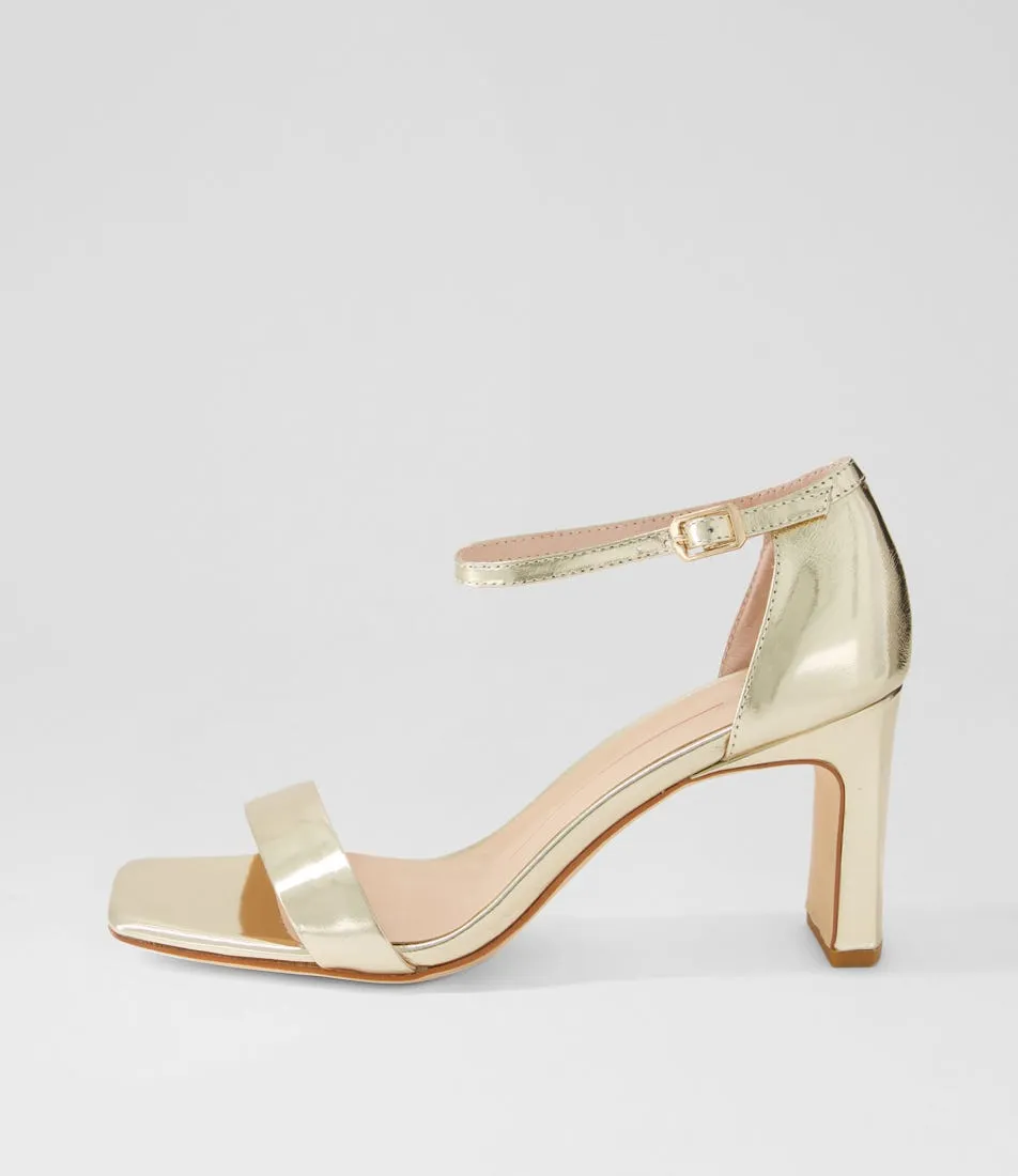 MOLLINI Flowla Gold Mirror Leather Sandals