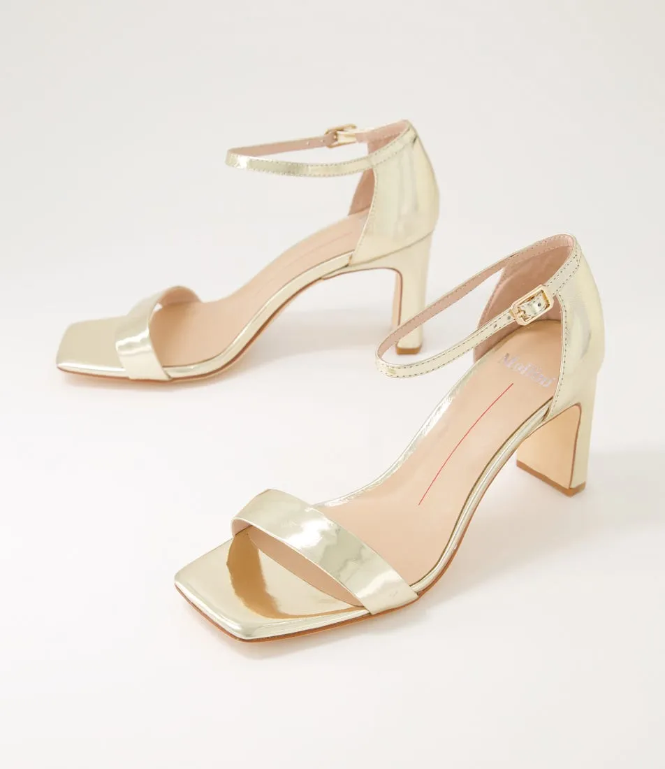 MOLLINI Flowla Gold Mirror Leather Sandals