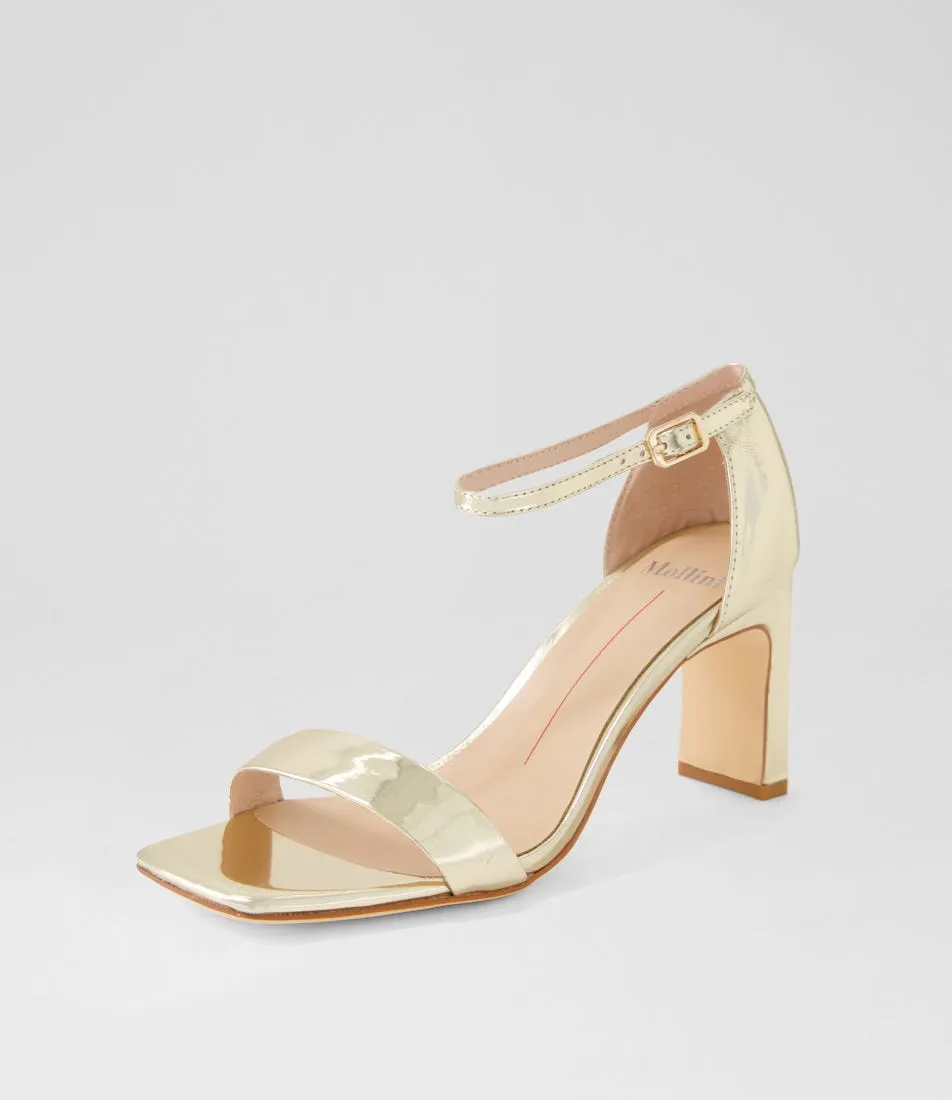 MOLLINI Flowla Gold Mirror Leather Sandals