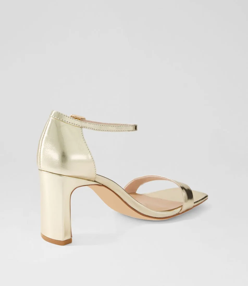 MOLLINI Flowla Gold Mirror Leather Sandals