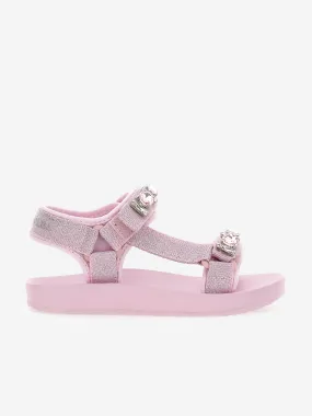 Monnalisa Girls Rhinestone Techno Sandals in Pink