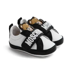 Moschino Baby White And Black Sneakers