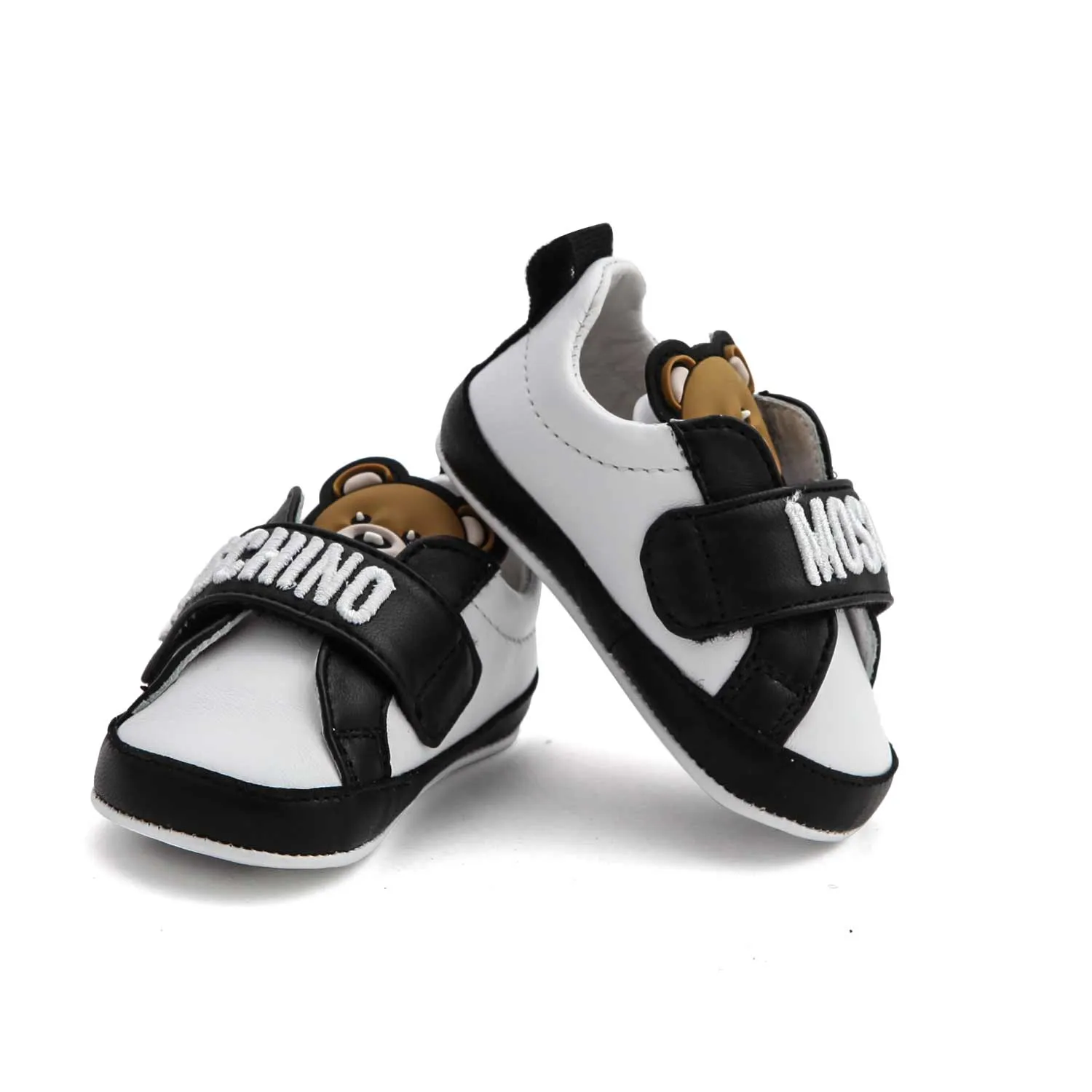 Moschino Baby White And Black Sneakers