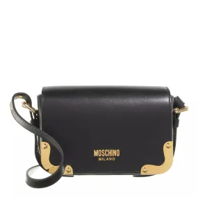 Moschino  Metal Corner Shoulder Bag Black