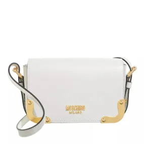 Moschino  Metal Corner Shoulder Bag White