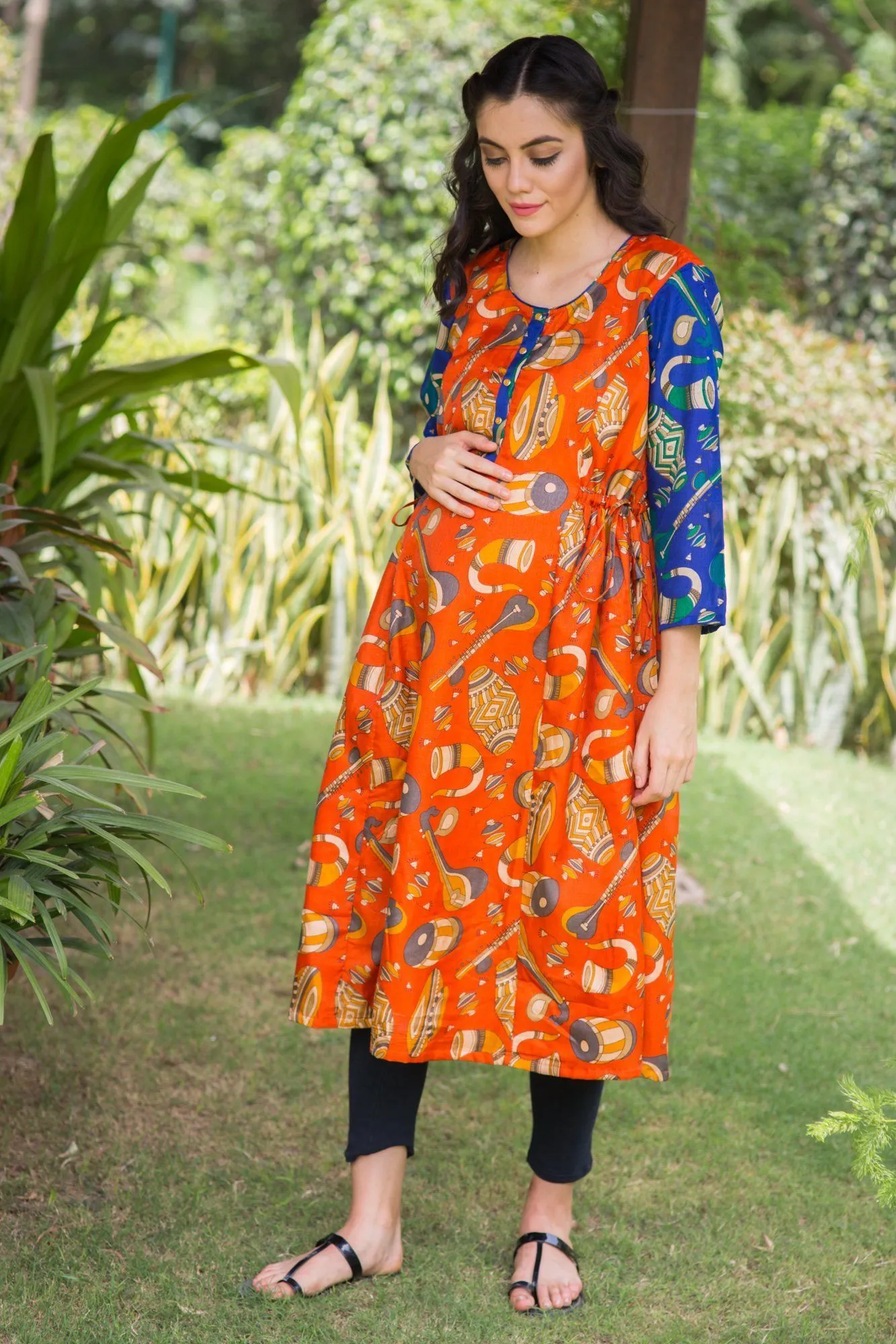 Mystical Manipuri Silk Maternity & Nursing Kurta