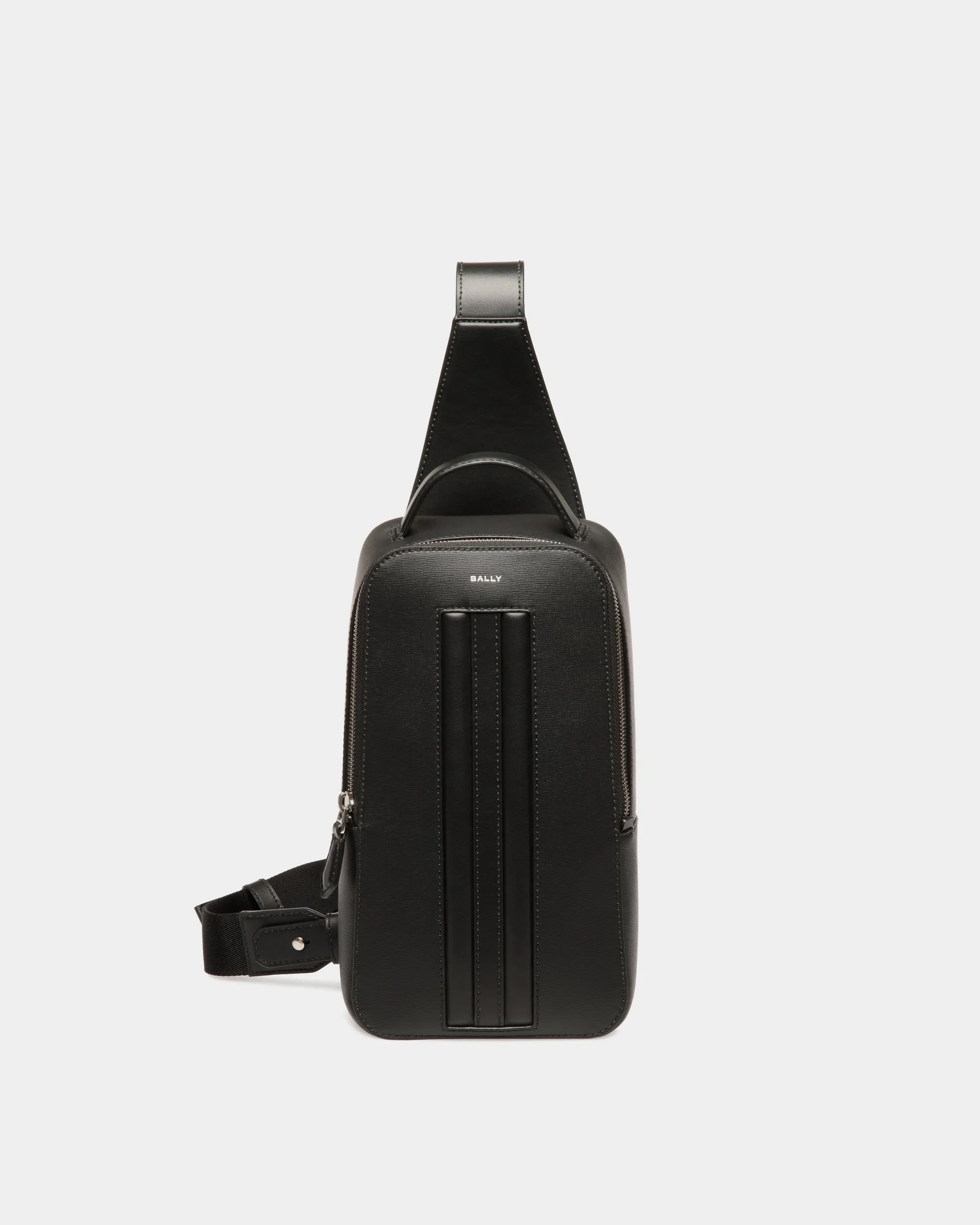 Mythos Sling Bag In Black Recycled Leather