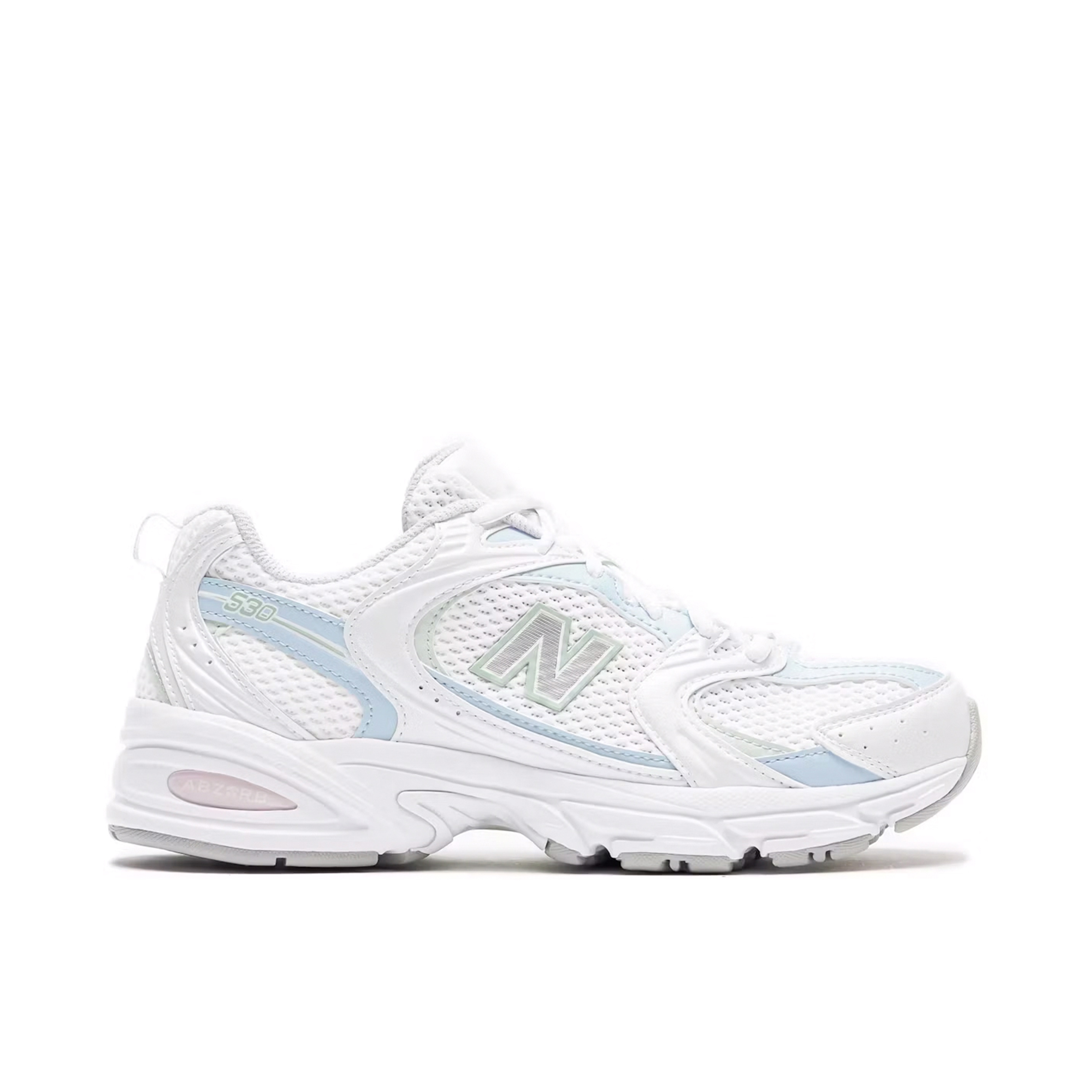 New Balance 530 White Light Chrome Blue Clay Ash | MR530PC | Laced