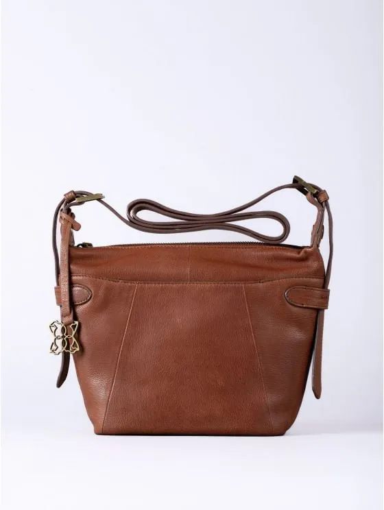 Newby Leather Cross Body Bag in Tan