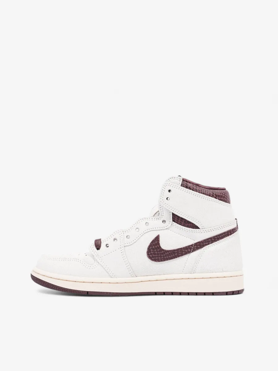 Nike Jordan 1 Retro Hi Og A Ma Maniere Sail / Burgundy Crush Leather EU 42.5 UK 8