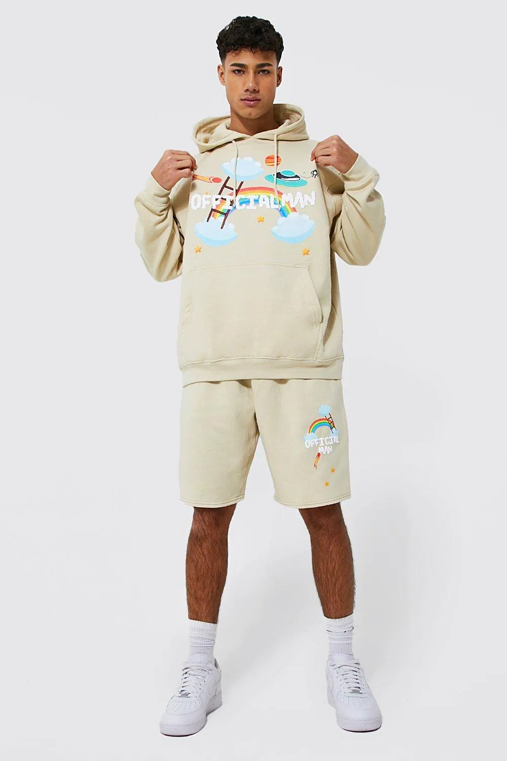 Official Man Doodle Short Tracksuit | boohooMAN UK