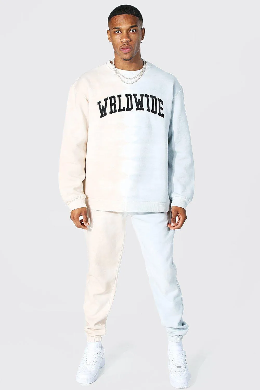 Oversized Wrldwide Ombre Sweater Tracksuit