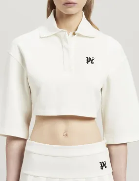 PALM ANGELS MONOGRAM CROPPED POLO