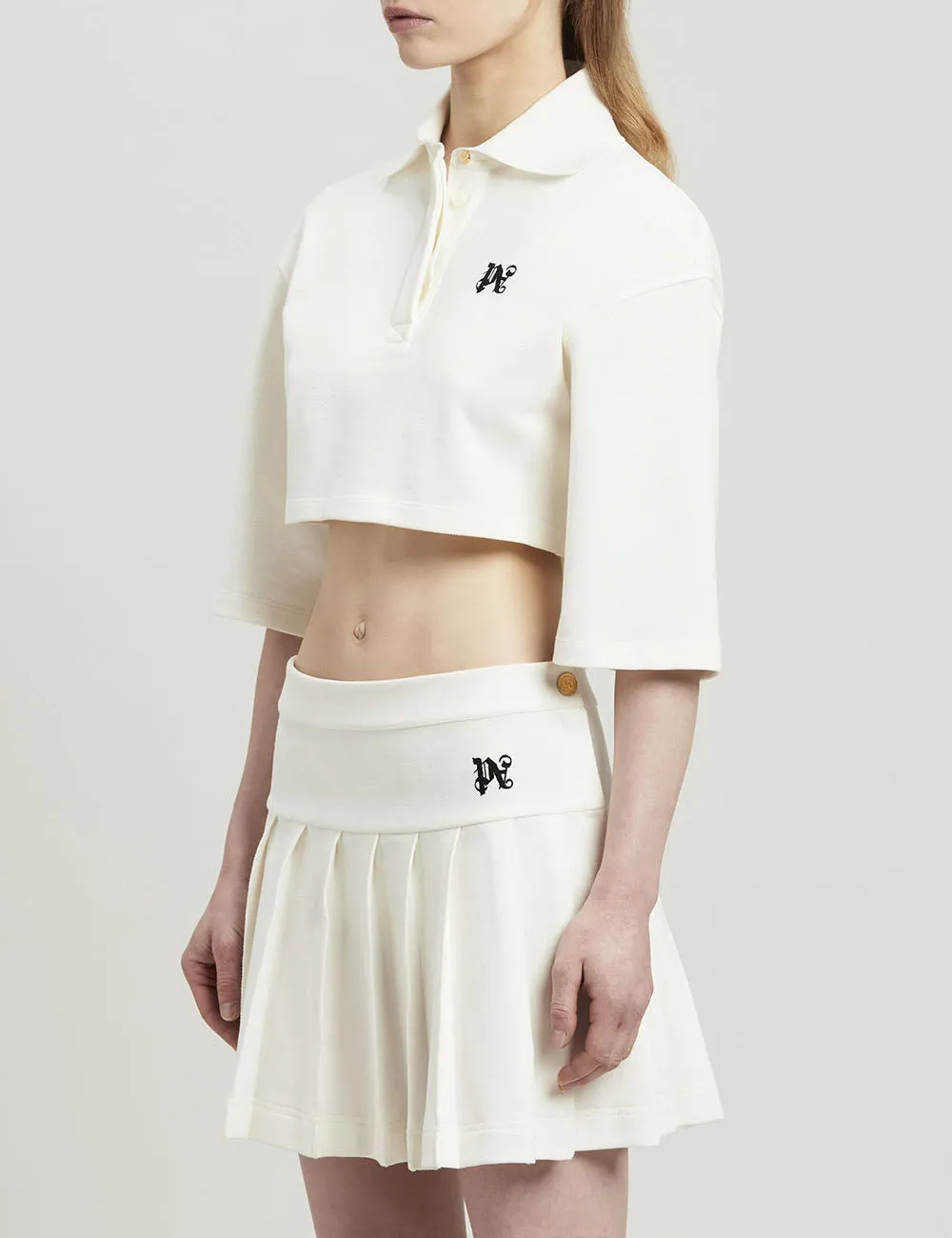 PALM ANGELS MONOGRAM CROPPED POLO