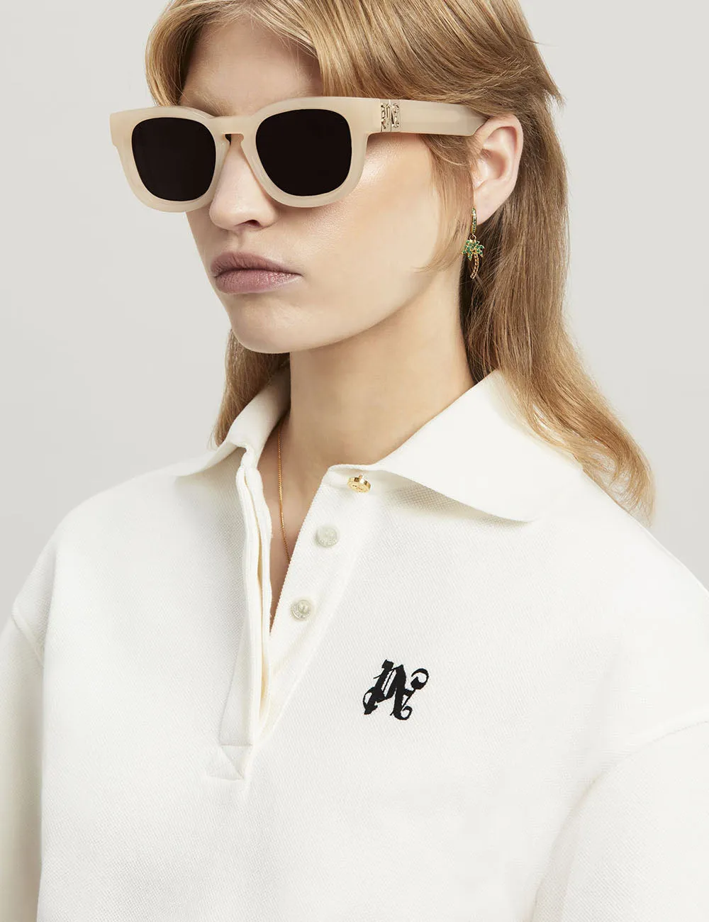 PALM ANGELS MONOGRAM CROPPED POLO