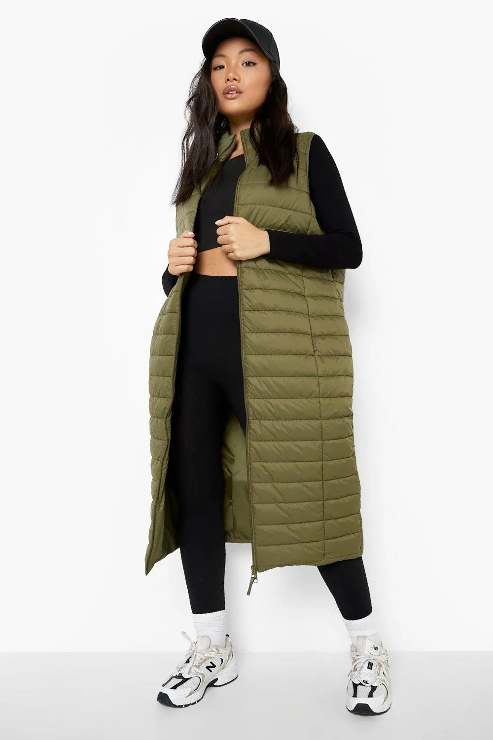 Petite Maxi Funnel Neck Vest