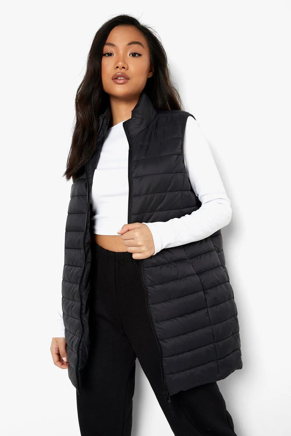 Petite Midi Funnel Neck Vest