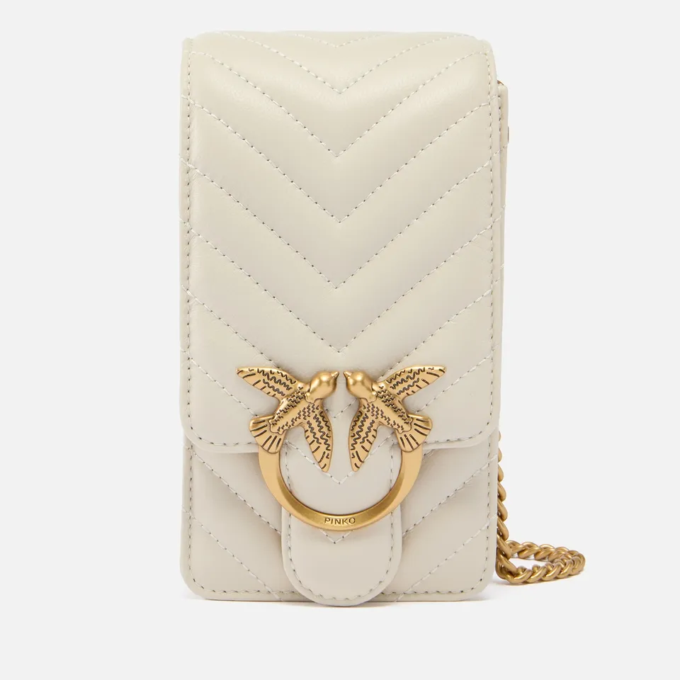 Pinko Love One Smart Chevron Leather Phone Bag