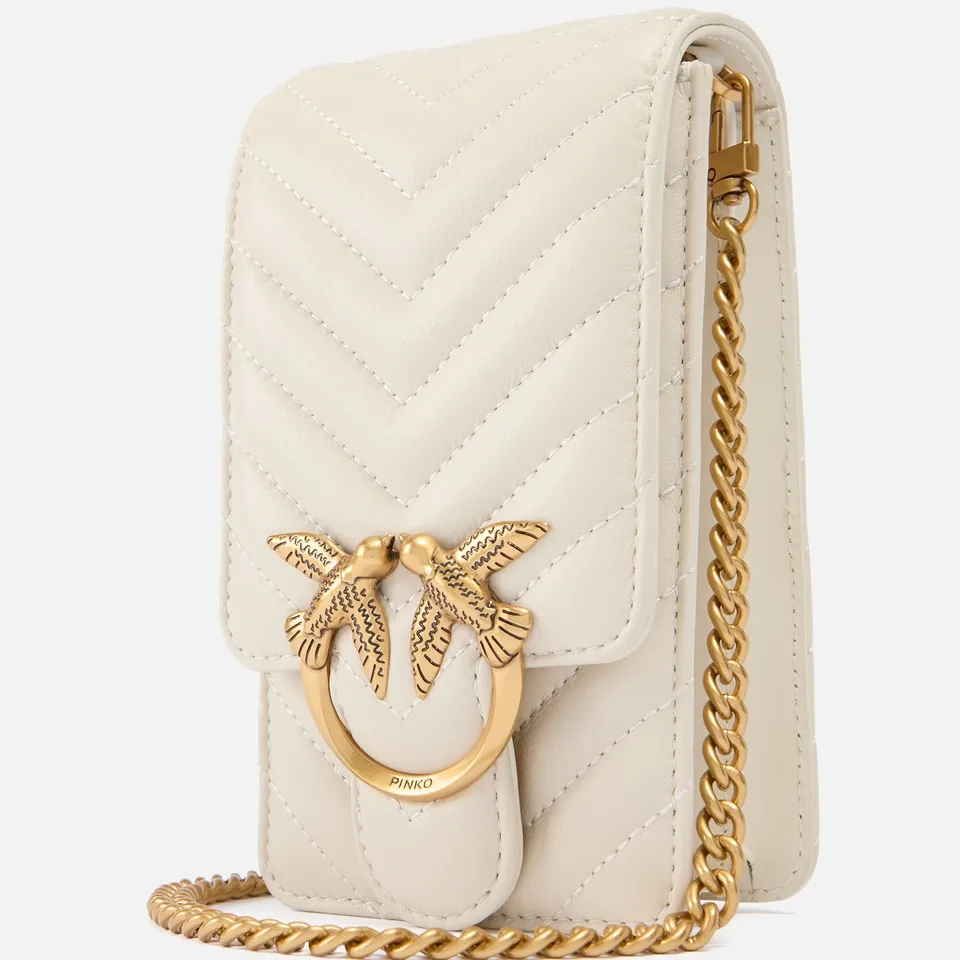 Pinko Love One Smart Chevron Leather Phone Bag