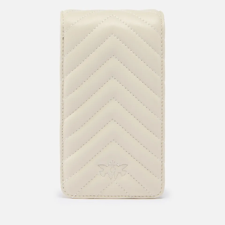 Pinko Love One Smart Chevron Leather Phone Bag