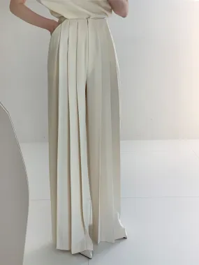 Pleated High Waist Wide Leg Pants