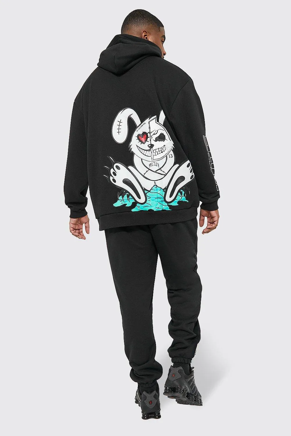 Plus Evil Bunny Hooded Tracksuit | boohooMAN UK