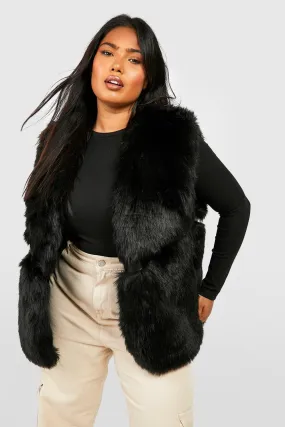 Plus Faux Fur Panelled Vest