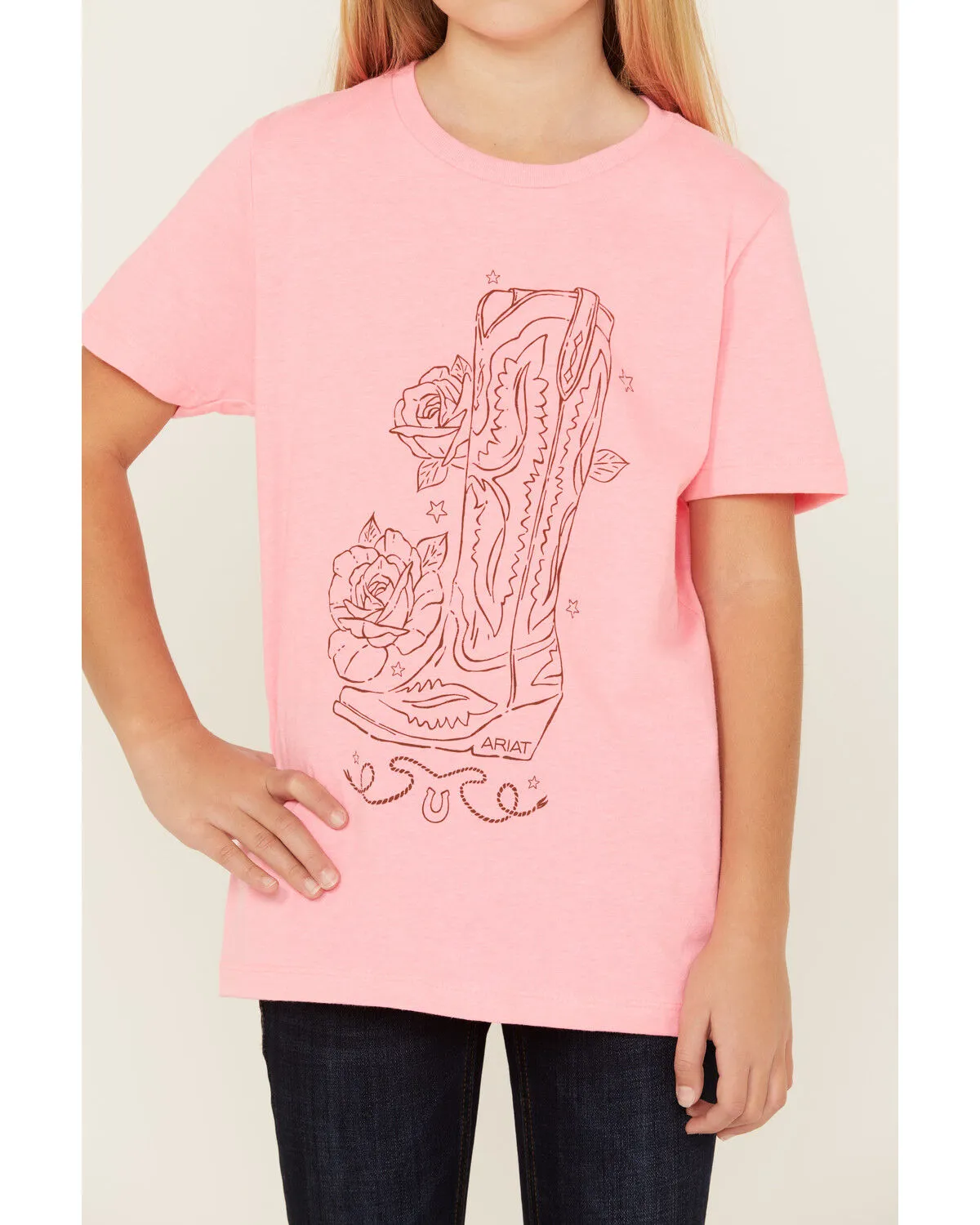 Product Name:  Ariat Girls' Boot Sketch Short Sleeve Graphic Tee